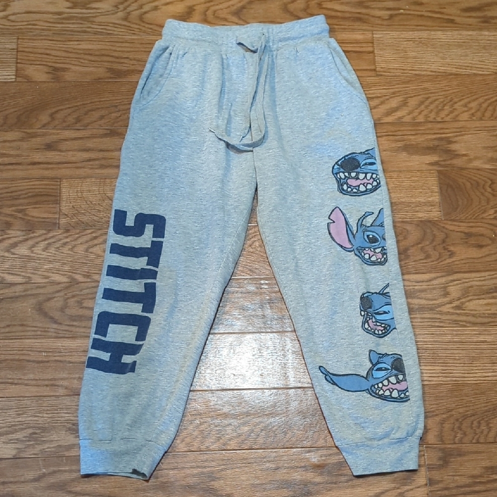Disney Gray Track Pants with Cartoon Graphics